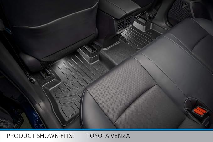 SMARTLINER Custom Fit All Weather 2 Row Floor Mats Liner Set Compatible with 2021-2024 Toyota Venza
