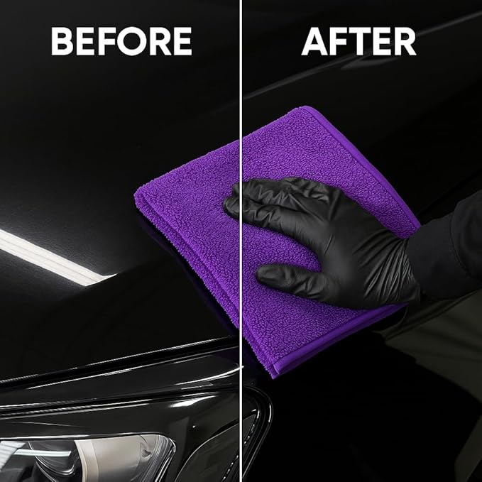 3 Pack Reusable Pak Details Micro Fiber Towels Car Detailing | 16x16 Ultra-Absorbent & Dual-Sided Car Microfiber Towel for Polishing, Wax Removal & Buffing | Lint & Streak-Free | Auto Cleaning Cloths