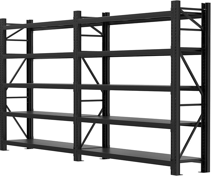 Garage Shelving Heavy Duty - 157" W Extra Large Metal Shelving Units and Storage for 16000lbs, 5 tier Adjustable Basement Storage Industrial Shelves Pallet Racking Organizer (157"W * 98.4"H * 23.6"D)