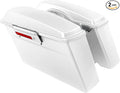 XFMT Motorcycle White Hard Saddlebags Saddle Bags Trunk W/Lids & Chrome Latches For Harley Touring Road King Street Glide Road Glide Electra Glide 1994-2013