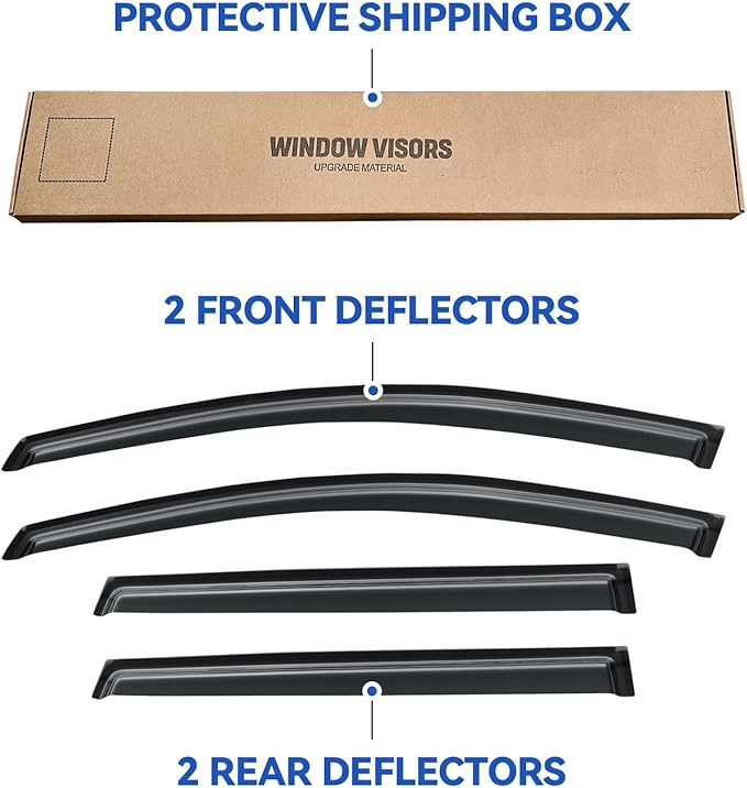 Window Visors Rain Guards Shield for 2009-2017 Chevy Traverse, Out-Channel Window Vent Wind Deflectors Visors Shades for 09-17 Traverse