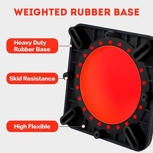 Traffic Cones 28 inch 6 Pack Heavy Duty Safety Cones Orange with Reflective Collars Fit Parking Lot,Driveway Road Traffic Control Construction Cones