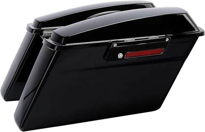 XFMT Vivid Black Hard Saddlebags Saddle Bags Trunk Black Latches W/Chrome Conversion Brackets For Harley Softail Heritage Classic Deluxe 1984-2017