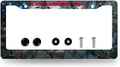 American Flag License Plate Frame Patriotic USA License Plate Holder Stainless Steel Funny Design with 2 Holes and Screws 12.3" x 6.3"