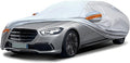 KEYOOG 6-Layer Full Car Cover is All-Weather Waterproof, Fit for 205"-216" Length Sedan, Universal in All Seasons, Snow Prevention, Rainproof, Acid Rainproof, Sunscreen, Orange Reflective Strip
