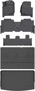 Wayhigh-All Weather Floor Mats and Cargo Mat Set Fit for Expedition Max 8 Seats 2021-2025 TPE Car Mats with Backrest Mat Waterproof Heavy Duty Rubber Floor Liners for Expedition Max Accessories