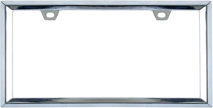 3D Chrome License Plate Frames, Pure Zinc Alloy Metal (Triangle Pattern)