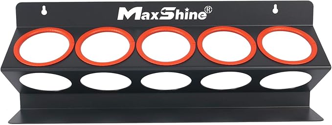 Maxshine Universal Detailing Spray Bottle Holder - Holds 5 Sprayers (16oz), Sturdy & Lightweight Organizer, Easy Wall Mounting, Ideal for Garage & Mobile Use, Auto Detailing Accessories & Supplies