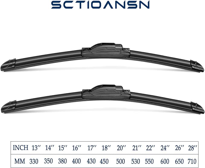 3 Wipers Set for Suzuki SX4 2007-2013, Windshield Wiper Blades Original Equipment Replacement Front and Rear- 26"/14"/10B" (Pack of 3) J- HOOK