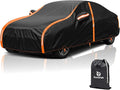 Car Cover Waterproof All Weather for Automobiles Winter Snowproof Rain UV Protection Heavy Duty Outdoor Sedan Car Cover & Car Snow Cover Universal Fit for Sedan Length Up to 194’’