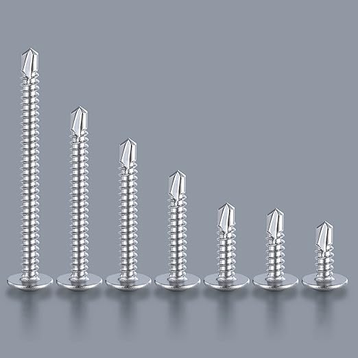 Wensilon（200pcs）#8×1”for Sheet Metal Self-Tapping Screws 410 Stainless Steel Truss Head High-Strength Quick Tapping Screws