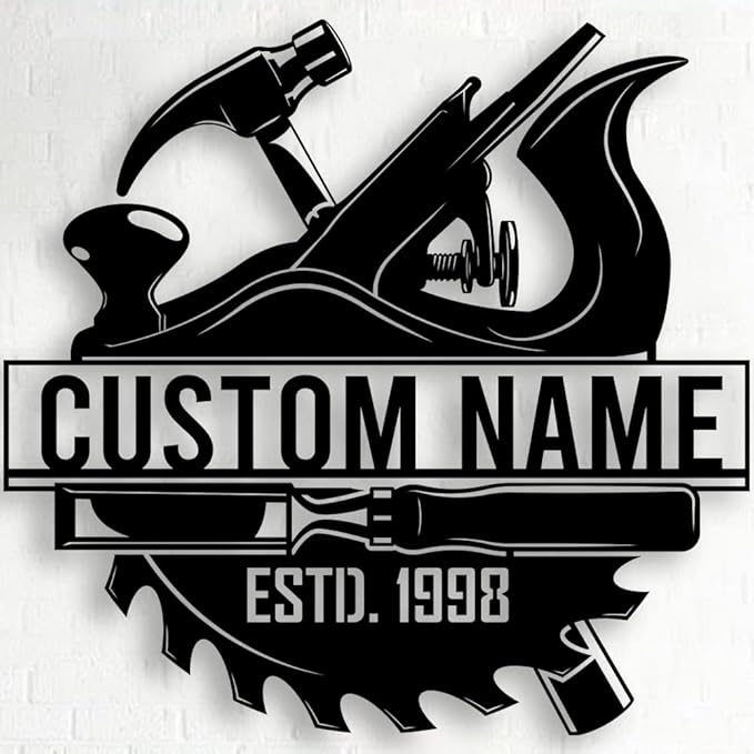 Personalized Dad's Garage Metal Sign - Papa's Workshop Sign for Dad Mechanic - Custom Name for Men, Boyfriend, Fathers Day