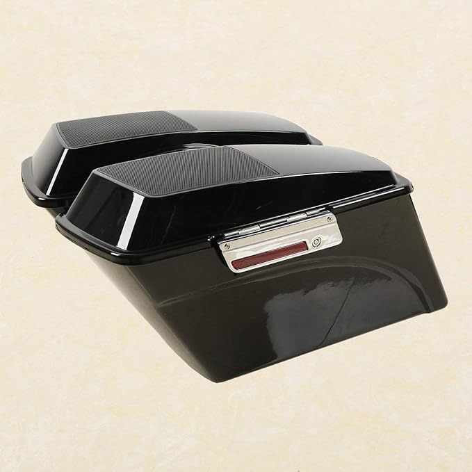 XFMT Hard Saddlebags Speaker Lid + Chrome Conversion Brackets For HARLEY HD SOFTAIL MODEL 1986-2013