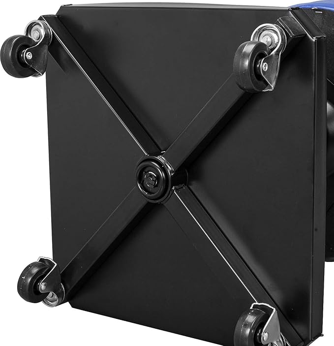 TCE ATR6350U Torin Rolling Pneumatic Creeper Garage/Shop Seat: Padded Adjustable Mechanic Stool with Tool Tray Storage, Blue