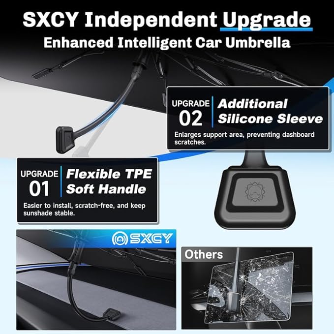 SXCY for 2024 2025 Ford Ranger Windshield Umbrella Sunshade [Easier Foldable] 2024 2025 Ranger Accessories Sunshade Umbrella for 2024 2025 Ranger Windshield Umbrella Sun Shade