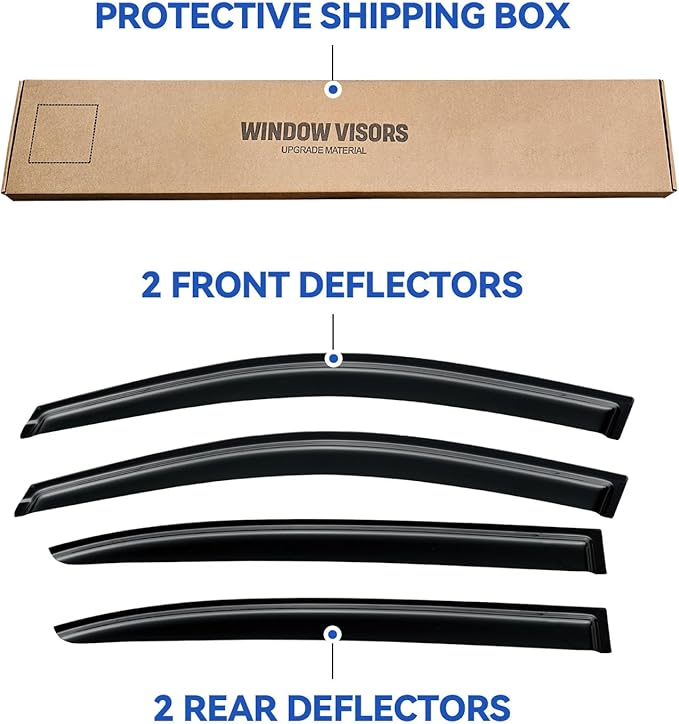 Window Visors Rain Guards Shield for 2013-2017 Honda Accord Sedan, Out-Channel Window Vent Wind Deflectors Visors Shades for 13-17 Accord