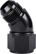 45 Degree 12AN Male to 12AN Female Swivel Full Flow Fitting Adapter Coupler Aluminum Black
