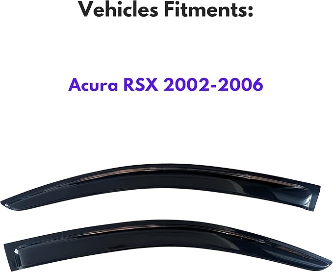KPY Window Visor Compatible with Acura RSX 2002-2006, 2PC Rain Guard Side Window Vent Deflectors Tape-On Style, 2002 2003 2004 2005 2006
