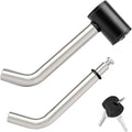 METOWARE Right-Angle Receiver Lock for Class I-IV, Stainless Steel, 1/2” and 5/8” Dual Bent Pin, Compatible with Most Hitches for Trailer Truck Car
