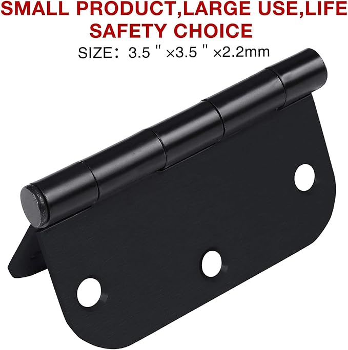 TDCHINGES 18 Pack Door Hinges 3.5 Inch Matte Black