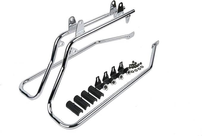 XFMT White Hard Saddlebags Saddle Bags Trunk W/Chrome Conversion Brackets For Harley Softail Heritage Classic Deluxe 1984-2017