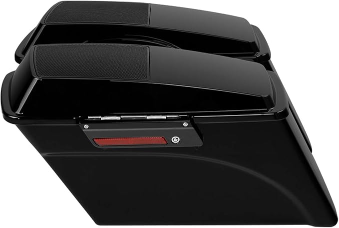 XFMT Glossy Black Hard Saddlebags W/ 6x9 Speaker Lids Black Latches For Harley Touring Road King Street Glide Road Glide Electra Glide Ultra Classic 1994-2013