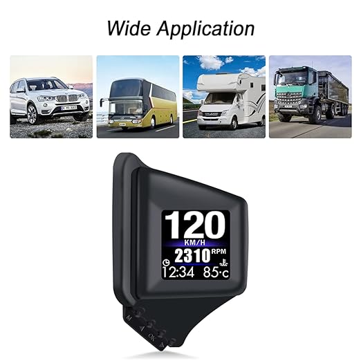 KAOLALI Head Up Display for Car Digital Speedometer Display GPS+OBD2 Dual System Smart Gauge MPH Clock RPM Over Speed Alarm Odometer for All Vehicle