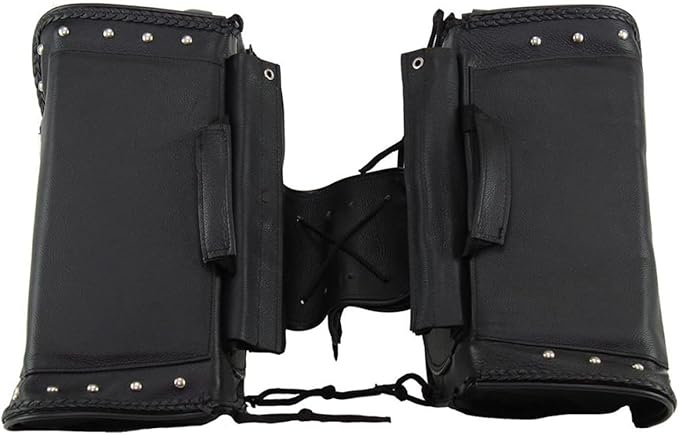 GARGOYLE BELLS Genuine Leather Motorcycle Saddle Bags Motorcycle Luggage Bag For Softails Sportsters Dyna ect