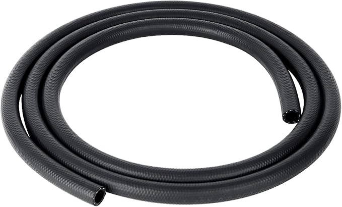 LokoCar Rubber Fuel Hose Line Push Lock 1/2" ID SAE 30R7 NBR 10ft 300PSI Black