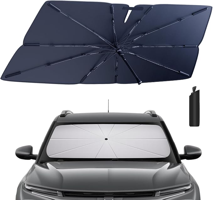 Windshield Sun Shade Umbrella Compatible with 2021-2025 Chevy Trailblazer Accessories: Custom Fit 210T Silver, Foldable Sunshade Front Window Sun Visor, Blocks UV Rays Keeps Car Cool for L, LS, LT, RS