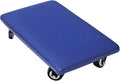 Roller Seat 360 Degree Rotating Low Stool with Wheel Chair PU Leather Universal Swivel Wheels Stool for Home Office Fitness and Garage (Rectangle Blue)