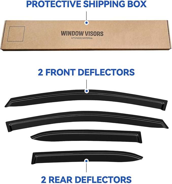 Window Visors Rain Guards for 2019-2025 Toyota Corolla Hatchback, Out-Channel Window Vent Wind Deflectors Visors Shades for 19 20 21 22 23 24 25 Corolla Hatchback
