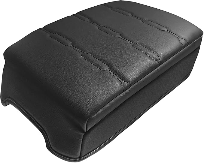 Muslogy Center Console Armrest Cover Compatible with Toyota Tacoma 2016-2023 Comfort Armrest Pad Arm Rest Cushion Vegan Leather Protector 1-Inch Extra Thick