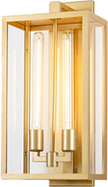 Outdoor Wall Sconce, 21" Large Gold Wall Mount Lamp, Outside Lights Front Porch Light, Waterproof Modern Porch Lighting Exterior Lamp for Front Door, Entryway (Bulbs Included)
