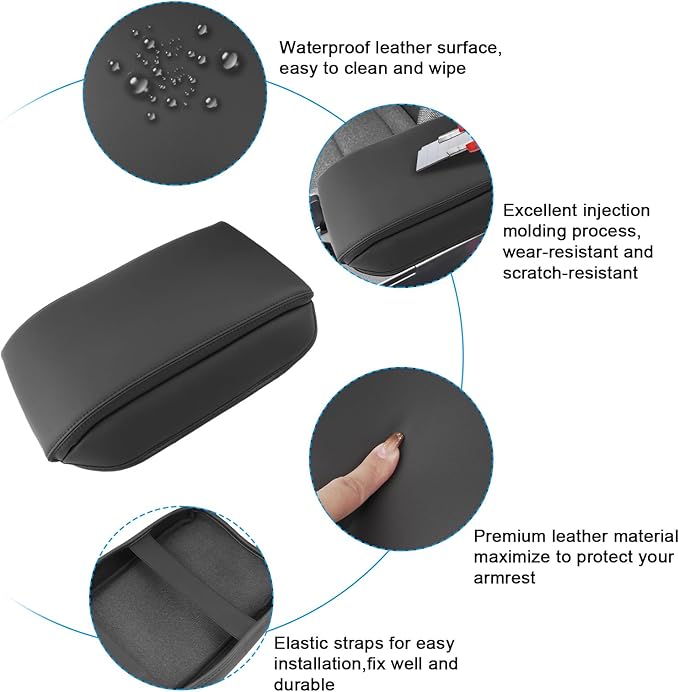 SXCY for 2024 2025 Land Cruiser Armrest Cover for Toyota Land Cruiser 2025 Center Console Cover 2024 2025 Land Cruiser Center Console Cover for 2025 Land Cruiser (Black Line (Pad))