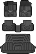LASFIT Floor Mats and Trunk Mat for Honda Civic Sedan 2022-2025 2026 Rear with USB Ports (Not for Hatchback & 2025 Hybrid), TPE All Weather Car Floor Liners - 1st & 2nd Row & Cargo Liner, Black