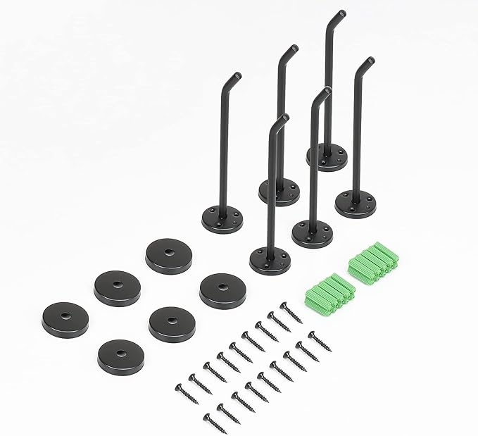 NearMoon Coat Hooks, Wall Hooks for Hanging Hat Hurse Robe, 304 Stainless Steel Heavy Duty Towel Hangers for Bathroom Livingroom Hotel Kitchen Garage, 6 Pack (6 Inch, Matte Black)
