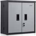 VEVOR Foldable Wall Cabinet, Metal Garage Locker Mounted 26" Small Tool Chest 240 LBS Loading Capacity Adjustable Shelf Magnetic Door File for Warehouse Office Home Black
