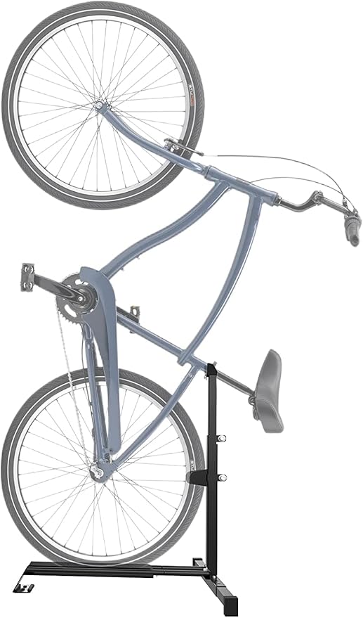 Vertical Bike Stand Floor Bicycle Rack Adjustable Upright Design, Space Saving for Living Room, Bedroom and Garage No-Damage Wall Apartment Super Stable Parking Racks, for Indoor Bike Storage