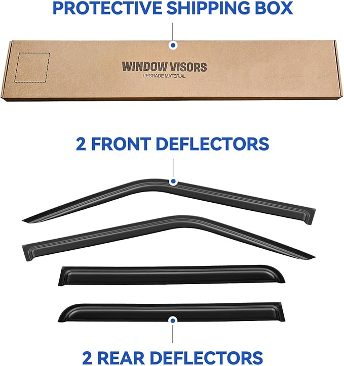 Window Visors Rain Guards Shield for 2007-2018 Jeep Patriot, Out-Channel Window Vent Wind Deflectors Visors Shades for 07-18 Patriot