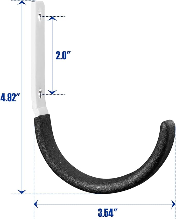Heavy Duty Steel Garage Hooks,Garage Storage Utility Hooks,Heavy Duty Garage Garden Tool Organizer,Steel Wall Mount Hooks, Garden Hose Hanger, Small U Hooks (Black 2 Pack)