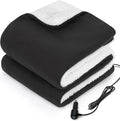 Sealy 12-Volt Heated Car Blanket with 2 USB Output Ports, 3 Heating Levels & 4 Hours Auto Off, Electric Blanket for Car, Truck, SUV, RV or Camping, Machine Washable, 59" X 43", Charcoal
