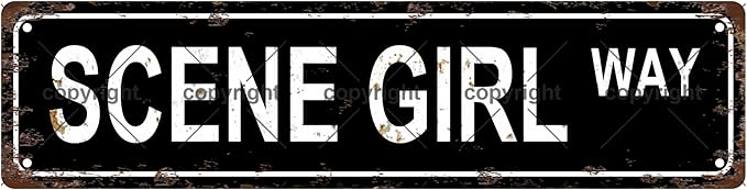 SCENE GIRL WAY Space Vintage Metal Tin Sign, Street Sign, Home Decor, Room Decor, Wall Decor, Bathroom Decor, Bar Decor, Cafe Decor, Garage Decor, 16 x 4 Inch