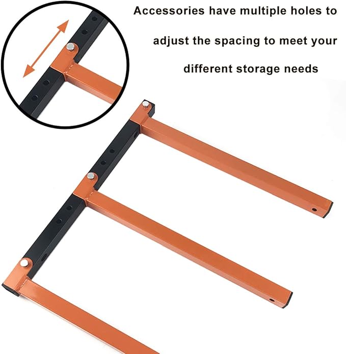 Homydom Garage Shelving Wood Rack,Lumber Storage Rack Wood Organizer Wall Mount Rack Heavy Duty Metal Saving Indoor & Outdoor Space with 3-Level, 4 Pack