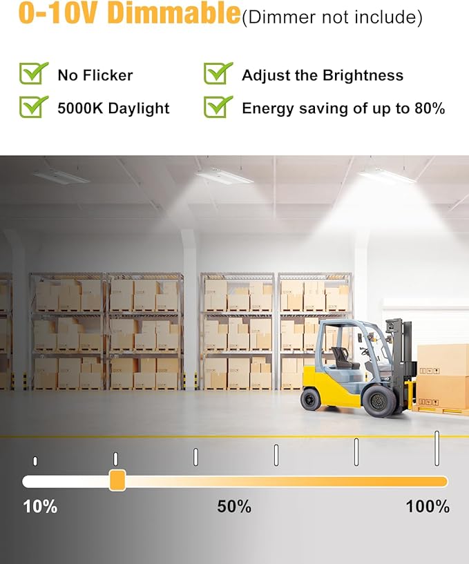 LED Linear High Bay Light, 210W LED High Bay Shop Lights Fixture, Compatible with Industrial 120-277V, 31500LM LED Linear High Bay Light for Shop Garage Warehouse, UL Complied