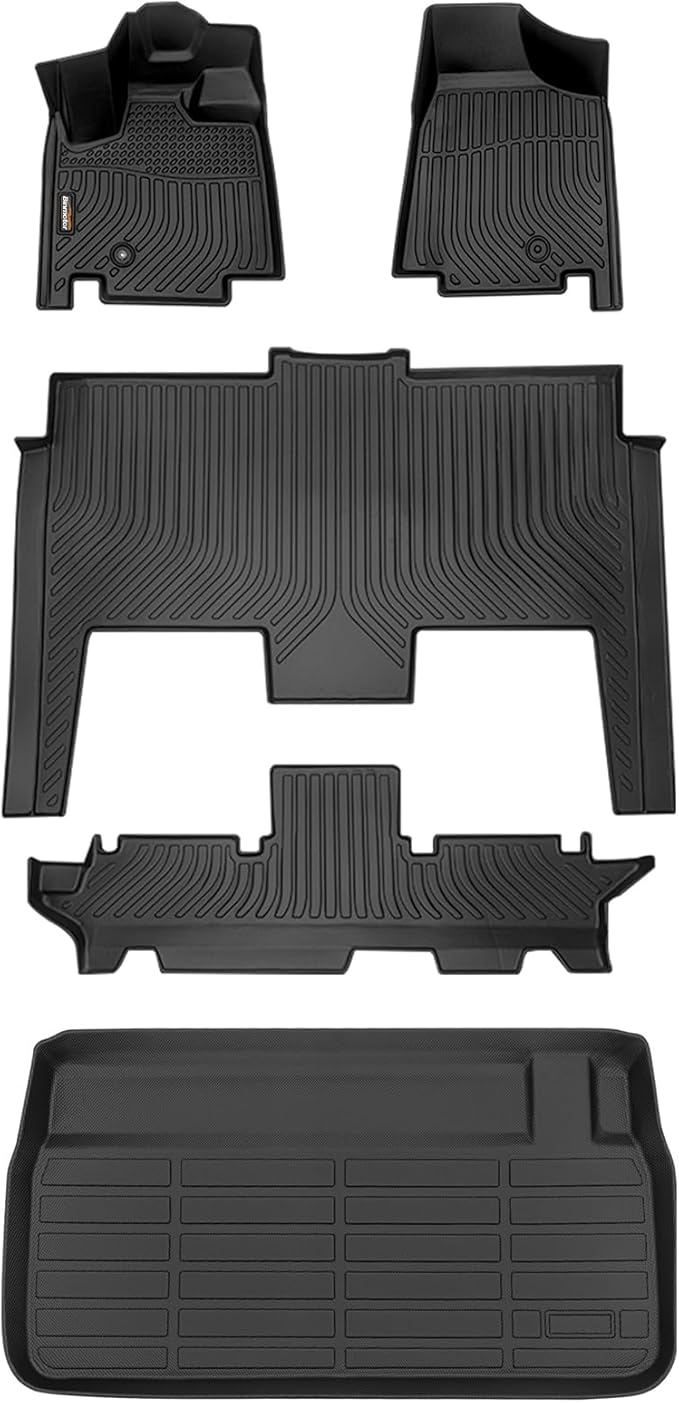 Binmotor-Floor Mats & Cargo Liner for Dodge Grand Caravan 2011-2021, 7 Passenger, All Weather Mats Grand Caravan Cargo Trunk Mat, Floor Liners Car Mats Accessories for Grand Caravan