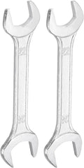 HARFINGTON 2pcs Double Open End Wrench 22mm x 24mm Metric 15 Degree Offset Angle Small Flat Head Wrench Galvanizing Open Ended Spanner for Automotive Repair Furniture Assembly