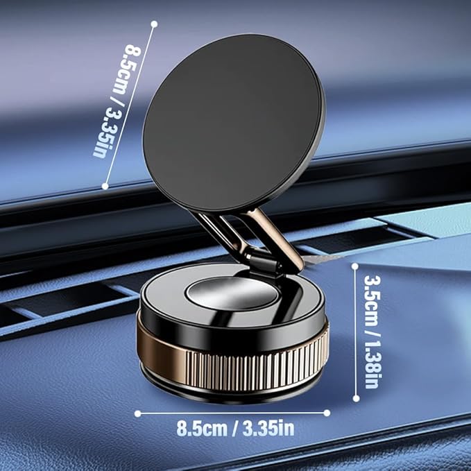 360° Adjustable Vacuum Magnetic Phone Holder, 2025 Strong Suction Portable Magnetic Car Phone Stand,Universal Magnetic Phone Mount for Cars/Gyms/Mirrors/Smooth Surface (Black)