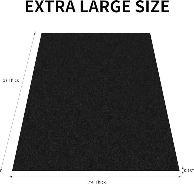 AAIN Oil Spill Mat (17' x 7'4"), Garage Floor Mat, Absorbent Oil Pad, Premium Maintenance Mat, Waterproof, Protect Garage Surface from Spill & Stain, Reusable, Washable, Durable, Black