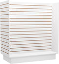 WISDOMFUR H-Unit Slatwall Gondola Display – 4 ft White Freestanding Retail Fixture for Merchandising, Store Displays & Showrooms
